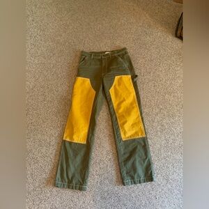 BDG Green and Yellow Patchwork Pants Size 28